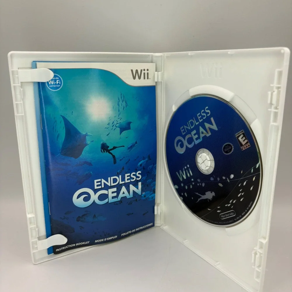 Nintendo Endless Ocean Video Game Wii NTSC Blue‎ Good Complete CIB RVL-RFBE-USA